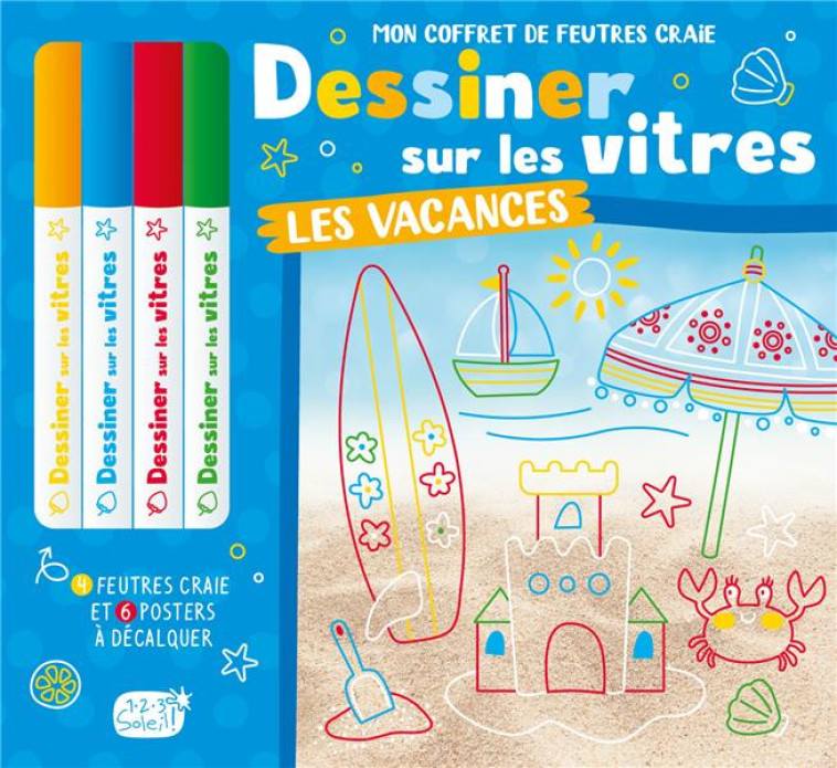 MON COFFRET DE FEUTRES CRAIE : DESSINER SUR LES VITRES : LES VACANCES - ATELIER CLORO - NC