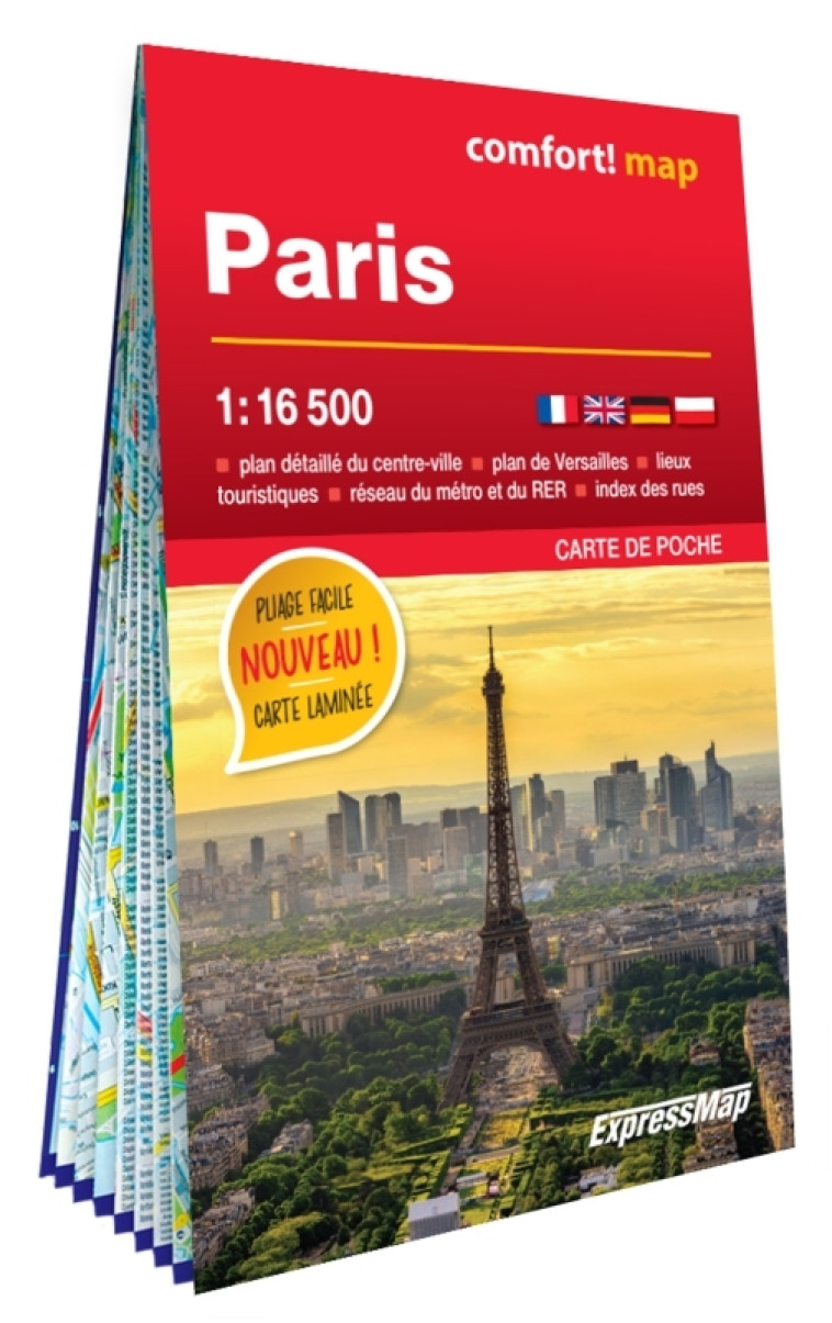 Paris 1/16.500 (carte laminée format poche - plan de ville) - XXX - EXPRESSMAP