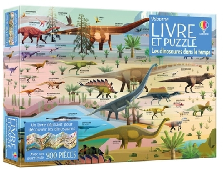 LES DINOSAURES DANS LE TEMPS - COFFRET LIVRE ET PUZZLE - Rachel Firth - USBORNE