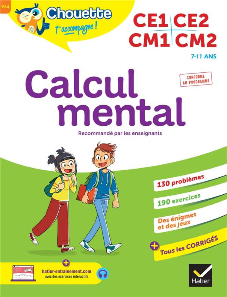 CALCUL MENTAL DU CE1 AU CM2 - TREFFORT/CHARNAY - HATIER SCOLAIRE