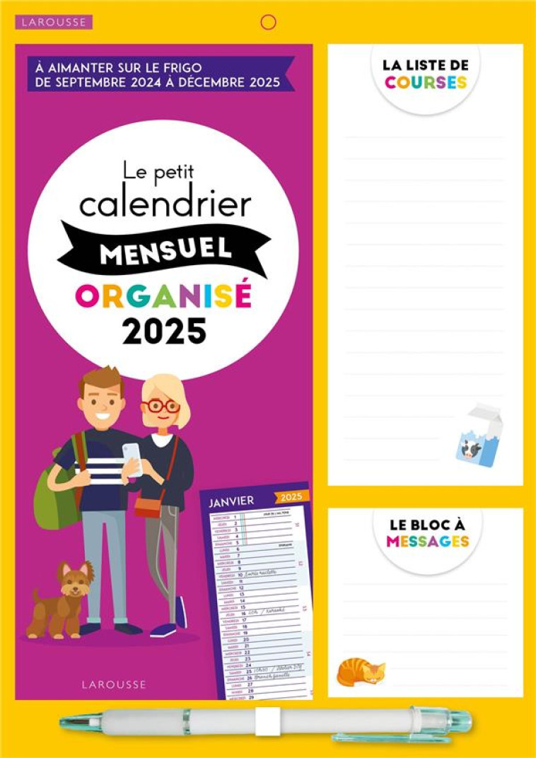 LE PETIT CALENDRIER MENSUEL FAMILLE ORGANISEE 2025 - XXX - NC