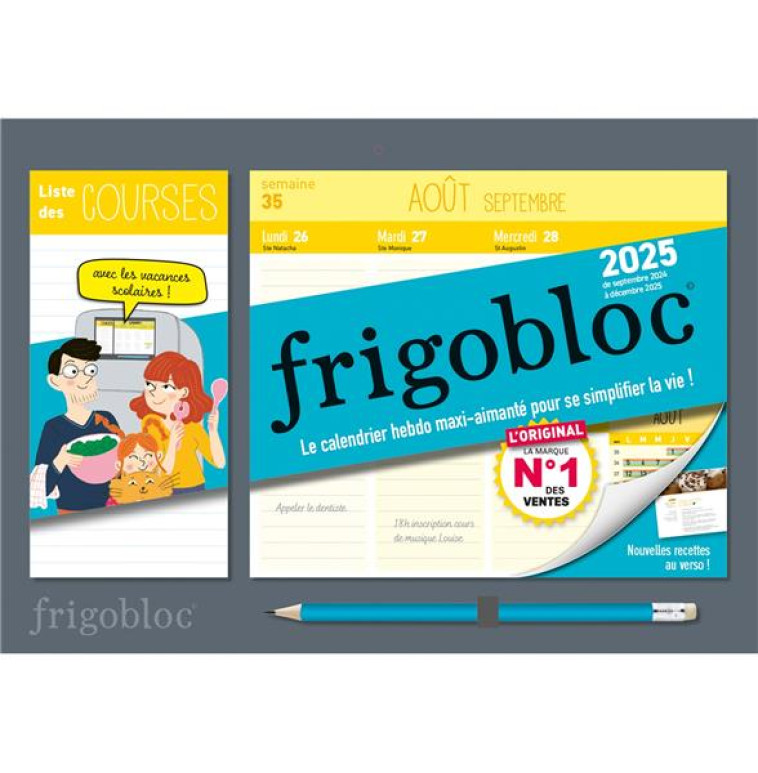 MINI FRIGOBLOC HEBDOMADAIRE 2025-CALENDRIER D-ORGANISATION FAMILIALE/ SEM (SEPT. 2024-DEC. 2025) - COLLECTIF - NC