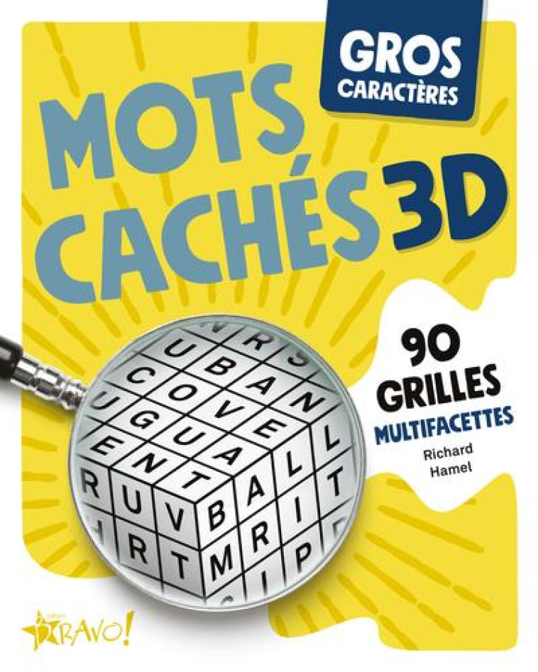 GROS CARACTERES - MOTS CACHES 3D - 90 GRILLES MULTIFACETTES - HAMEL RICHARD - NC