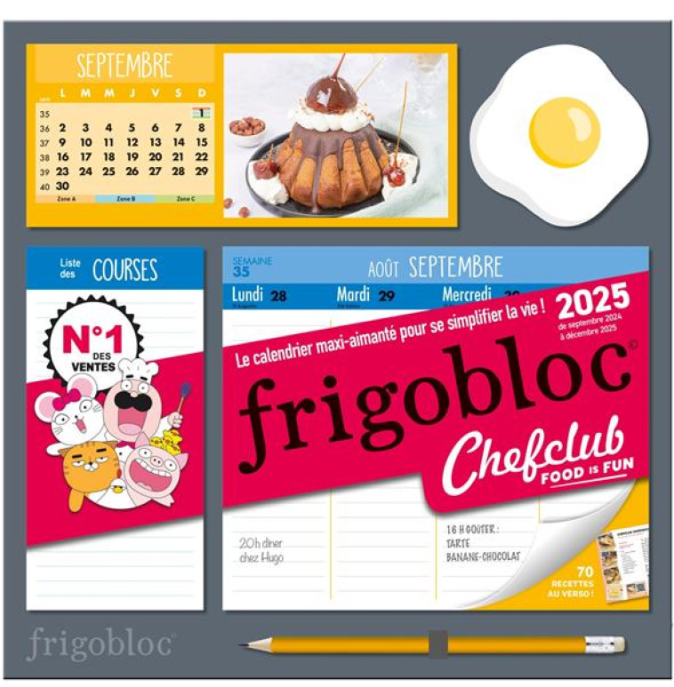 FRIGOBLOC HEBDOMADAIRE 2025 CHEFCLUB (DE SEPT. 2024 A DEC. 2025) - COLLECTIF - NC