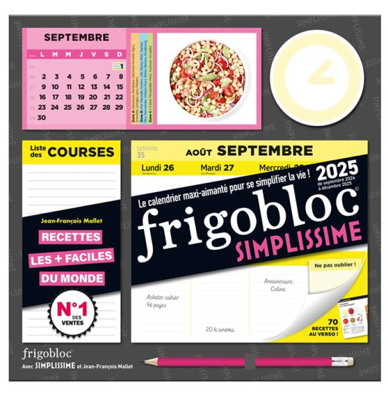 FRIGOBLOC HEBDOMADAIRE 2025 SIMPLISSIME (DE SEPT. 2024 A DEC. 2025) - MALLET JEAN-FRANCOIS - NC