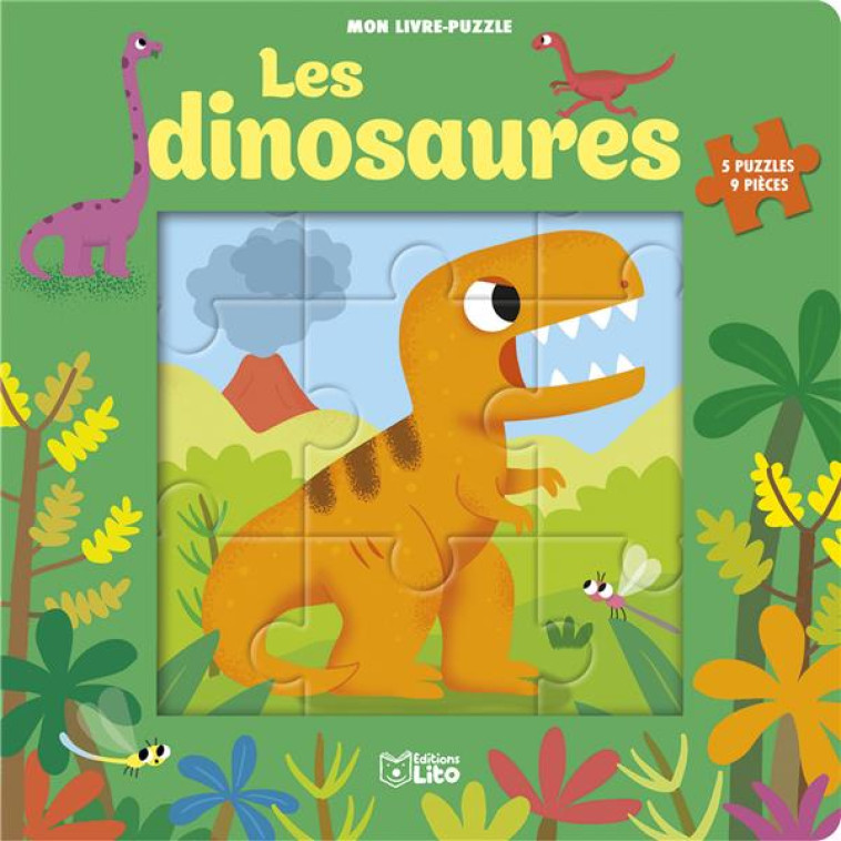 LIVRE PUZZLE 9P DINOSAURES - XXX - LITO