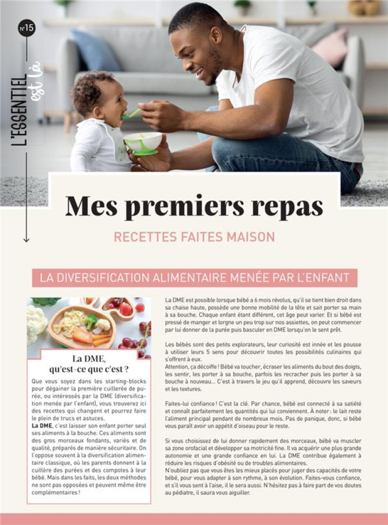 MES PREMIERS REPAS : RECETTES FAITES MAISON - LA DIVERSIFICATION ALIMENTAIRE MENEE PAR L-ENFANT - COLLECTIF - MERCILESLIVRES