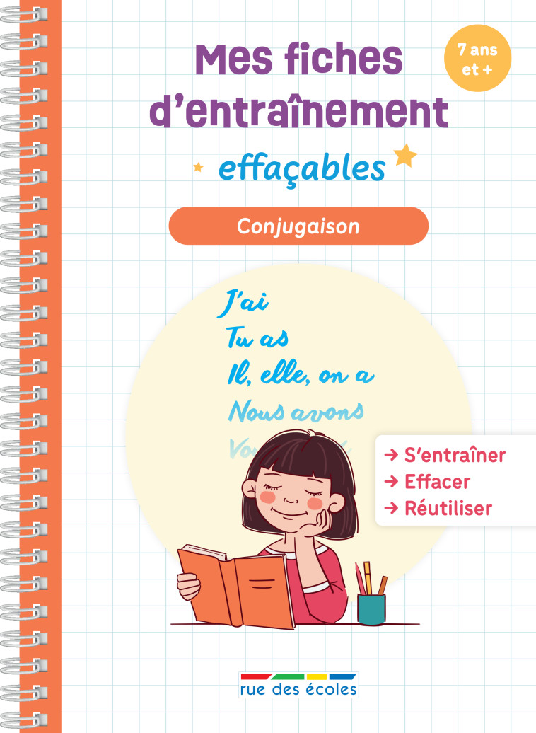 Mes fiches d’entraînement effaçables - Conjugaison - Collectif  - RUE DES ECOLES