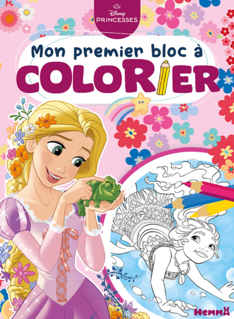 Disney Princesses - Mon premier bloc à colorier (Raiponce et Vaiana) - Collectif Collectif, Collectif  - HEMMA