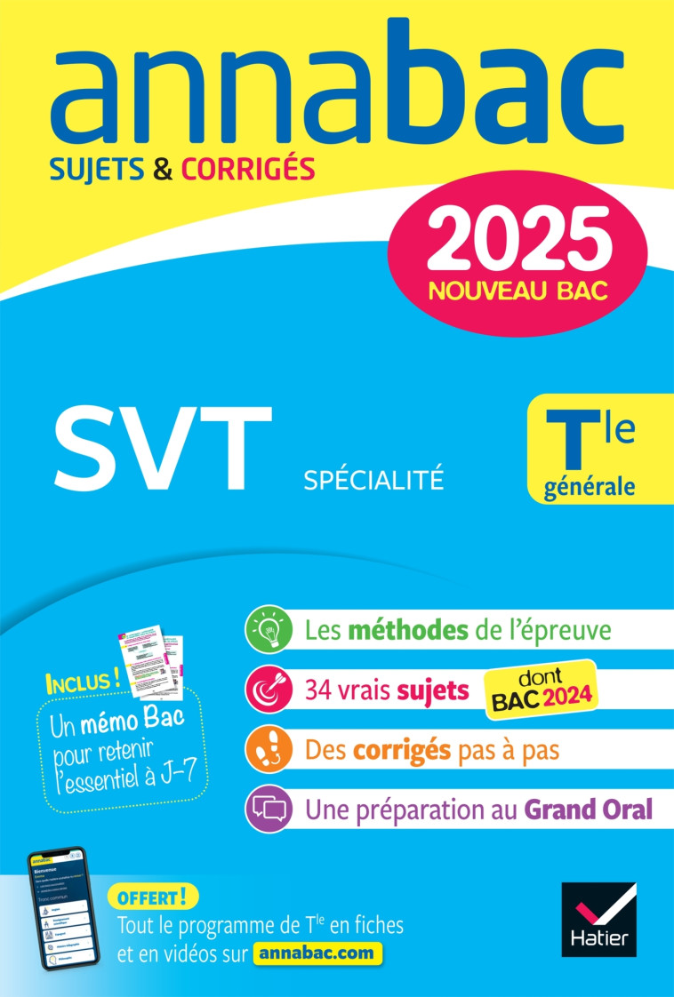 Annales du bac Annabac 2025 SVT Tle générale (spécialité) - Hervé Hélène, Hervé Jean-Claude - HATIER