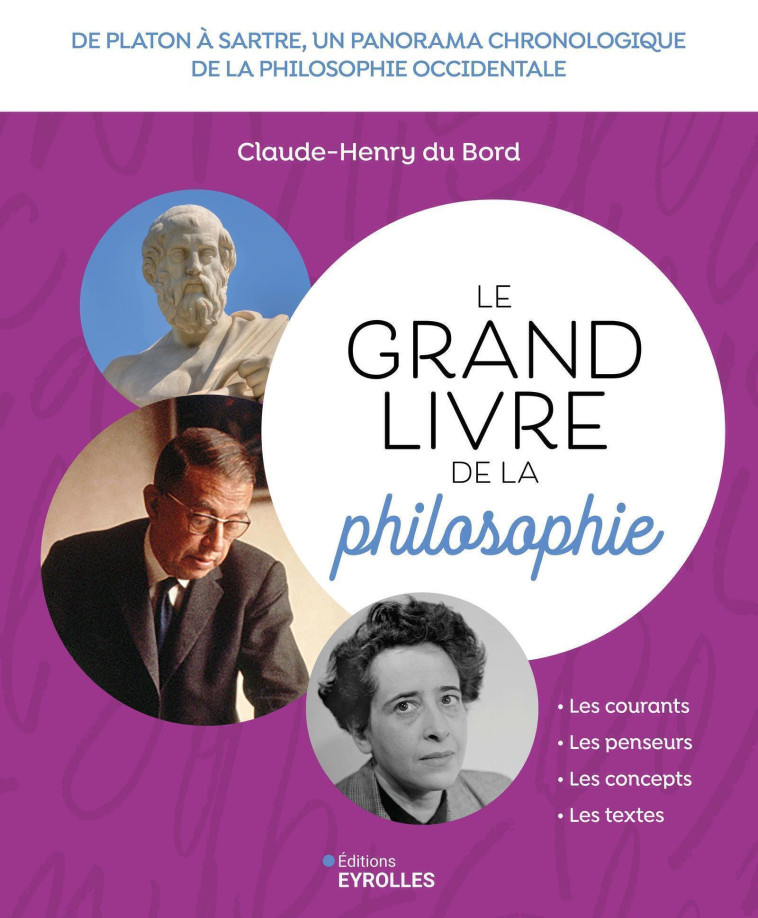 LE GRAND LIVRE DE LA PHILOSOPHIE - DE PLATON A SARTRE, UN PANORAMA CHRONOLOGIQUE DE LA PHILOSOPHIE O - DU BORD CLAUDE-HENRY - EYROLLES