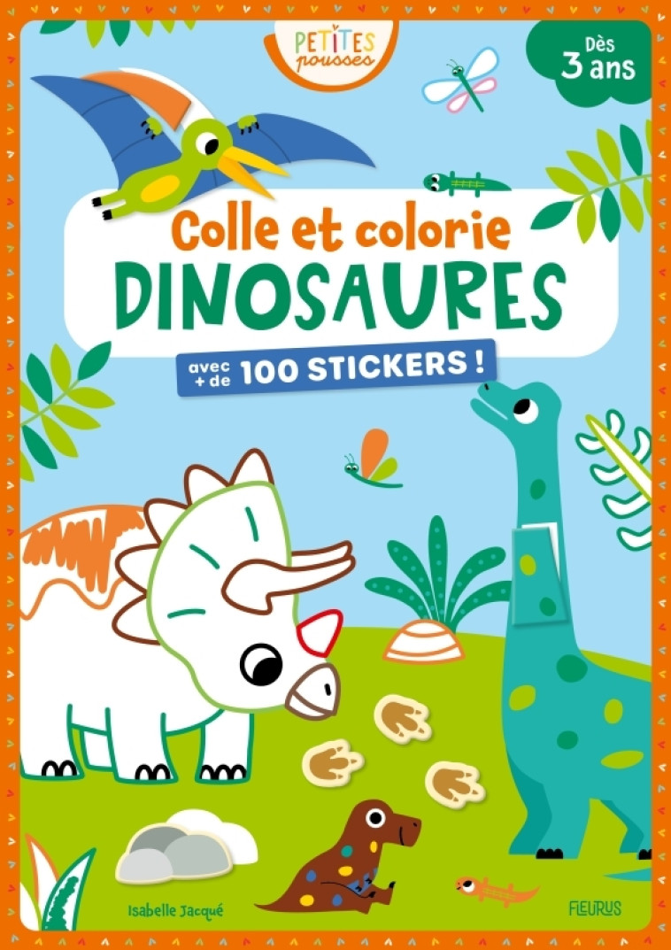 Colle et Colorie - Dinosaures - Jacqué Isabelle - FLEURUS