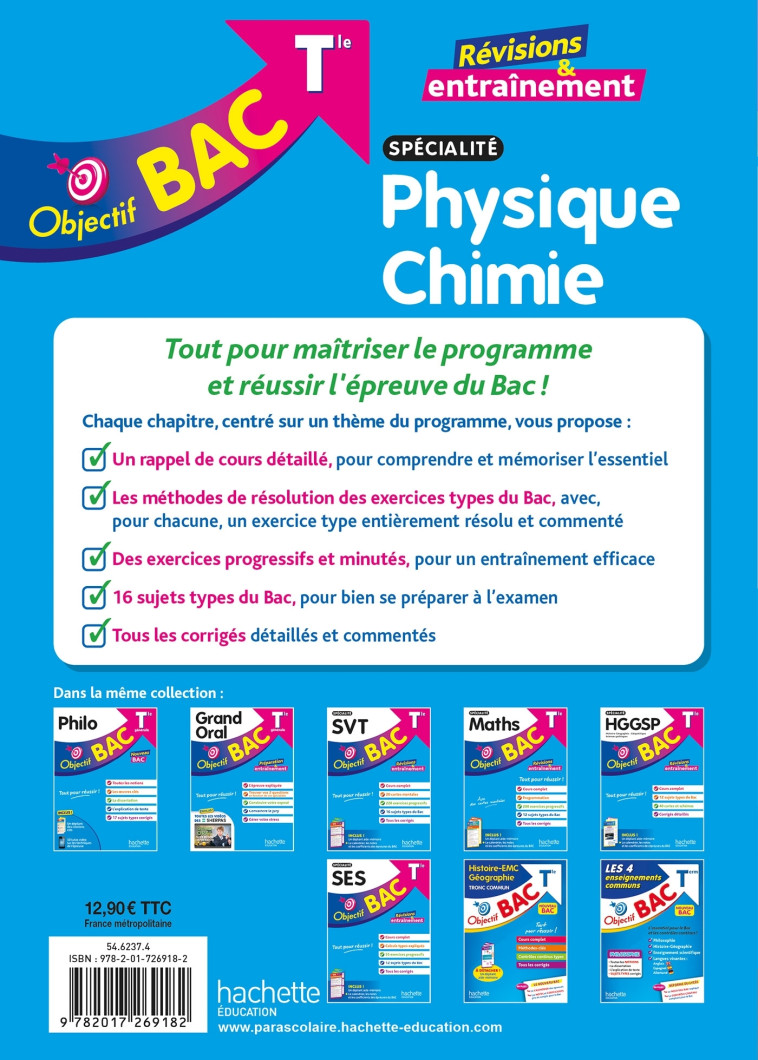 Objectif BAC Tle spécialité Physique Chimie BAC 2025 - Détré Cédric, Latchimy Rudy, Naralingom Ginaud, Lougues Etienne - HACHETTE EDUC