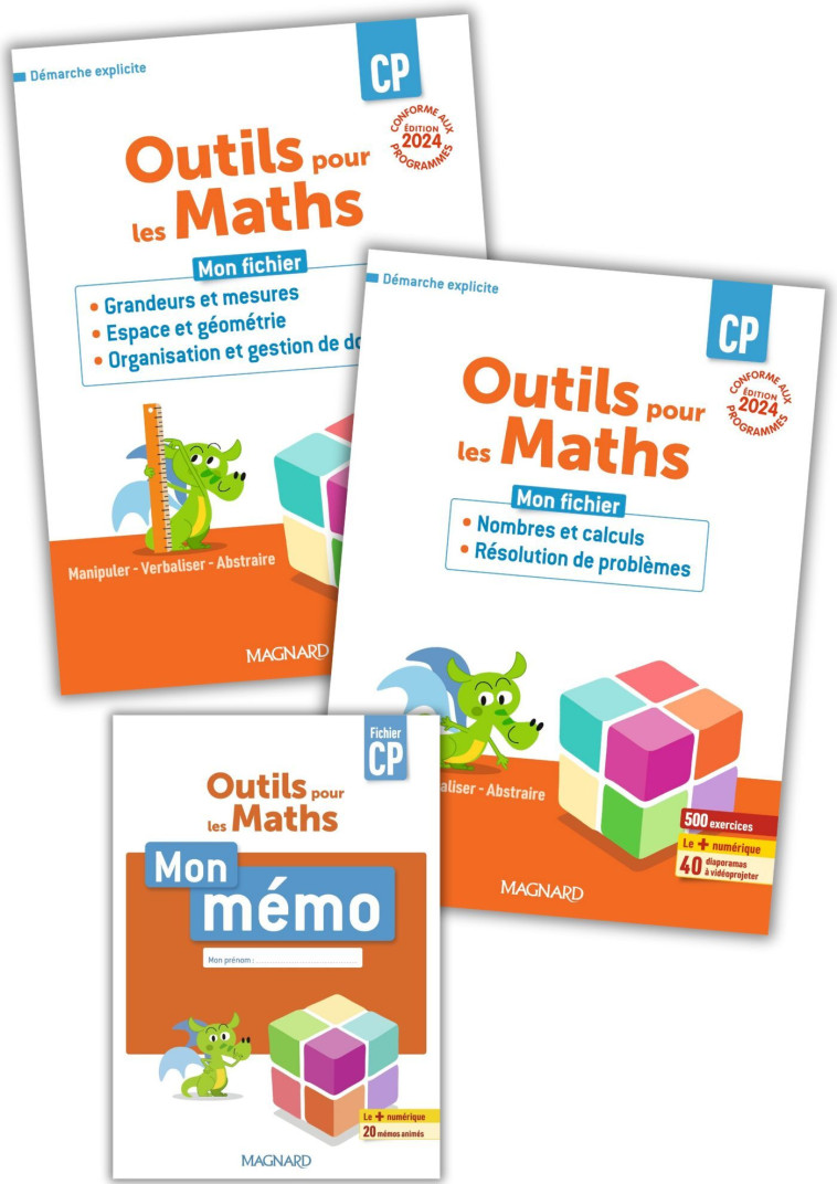 Outils pour les Maths CP (2024) - 2 fichiers (Nombres et Calculs et résolution de problèmes & Grandeurs et mesures et Espace et Géométrie) + Mémo - Isabelle CULOMA, Marie-Laure Frey-Tournier, Patrice Gros, Natacha Besset, Laurence Guerin, Françoise Poussa