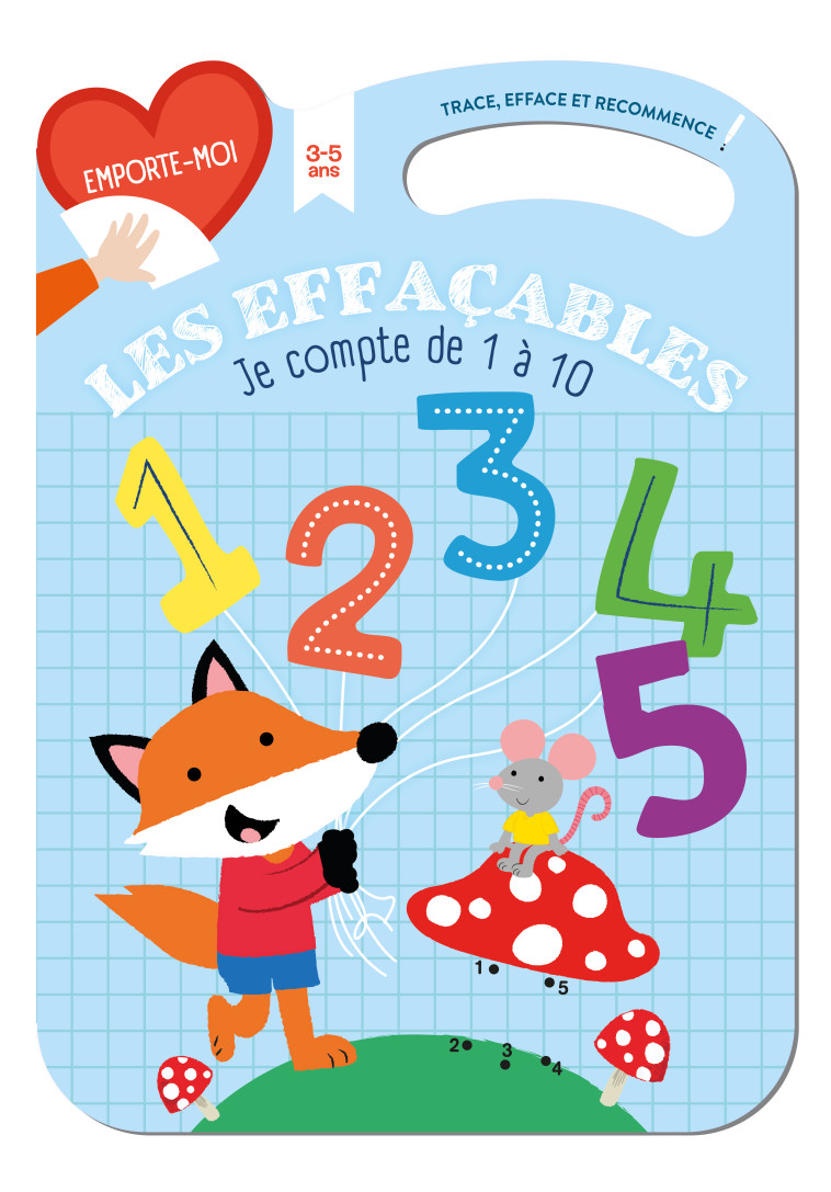 Je compte de 1 à 10 (3-5) - bleue - Les effaçables, trace, efface et recommence -  Collectif - YOYO