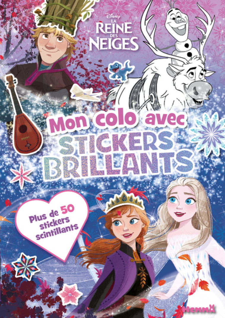 Disney La Reine des Neiges - Mon colo avec stickers brillants (Anna, Elsa, Kristoff et Sven) - Plus de 50 stickers scintillants - Collectif Collectif,  Collectif - HEMMA