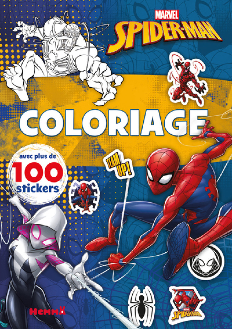 Marvel Spider-Man - Coloriage avec plus de 100 stickers (Spider-Man et Ghost-Spider) - Collectif Collectif,  Collectif - HEMMA