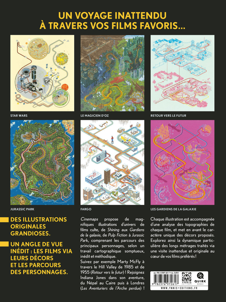 Cinemaps, cartographie de 35 films de légende - Andrew DeGraff - YNNIS