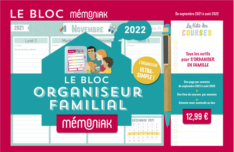 Le bloc organiseur Mémoniak 2021-2022 -  Editions 365 - 365 PARIS