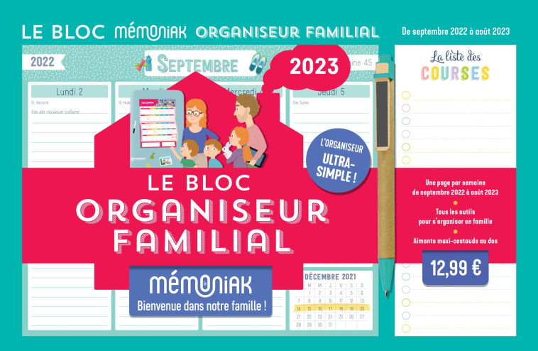 Le Bloc hebdomadaire organiseur familial Mémoniak, calendrier (sept. 2022- août 2023) -  Nesk - 365 PARIS