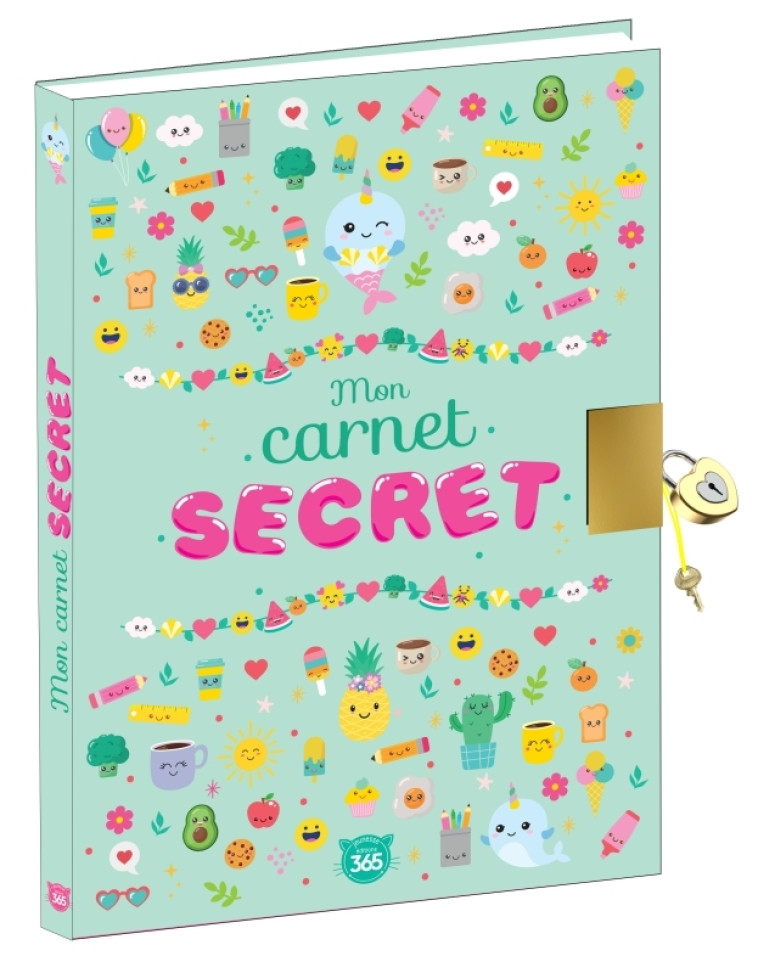 Mon carnet secret Kawai - Journal intime avec cadenas à compléter - XXX - 365 PARIS