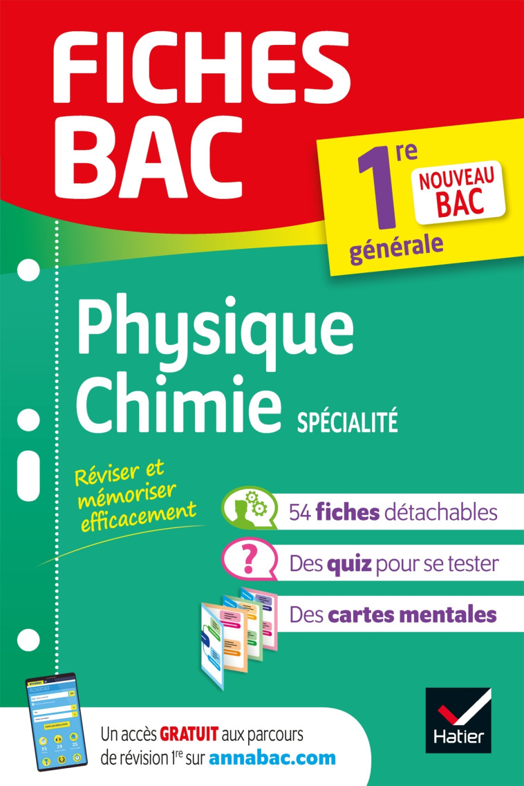 Fiches bac - Physique-Chimie 1re générale (spécialité) - Joël Carrasco - HATIER