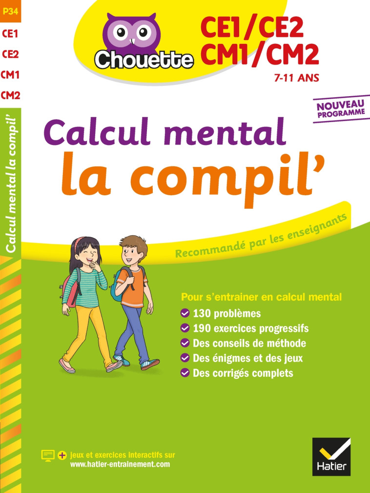 Calcul mental du CE1 au CM2 - Lydie Treffort - HATIER