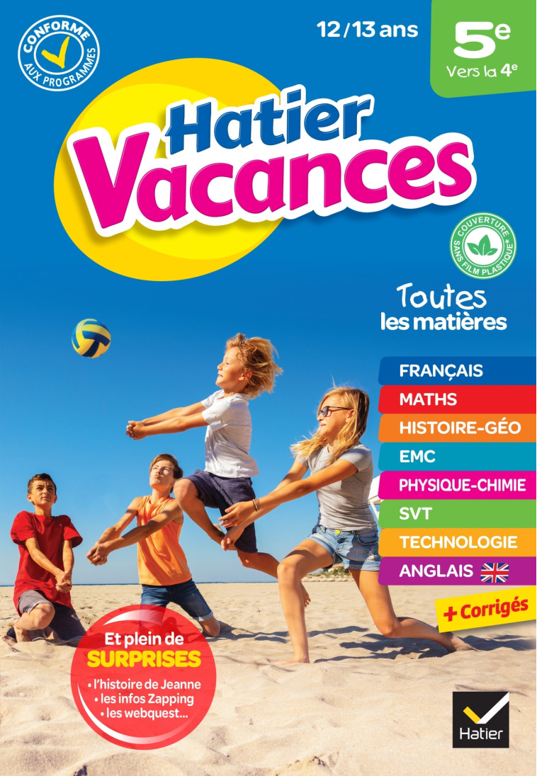 Cahier de vacances 2023 de la 5e vers la 4e -   - HATIER