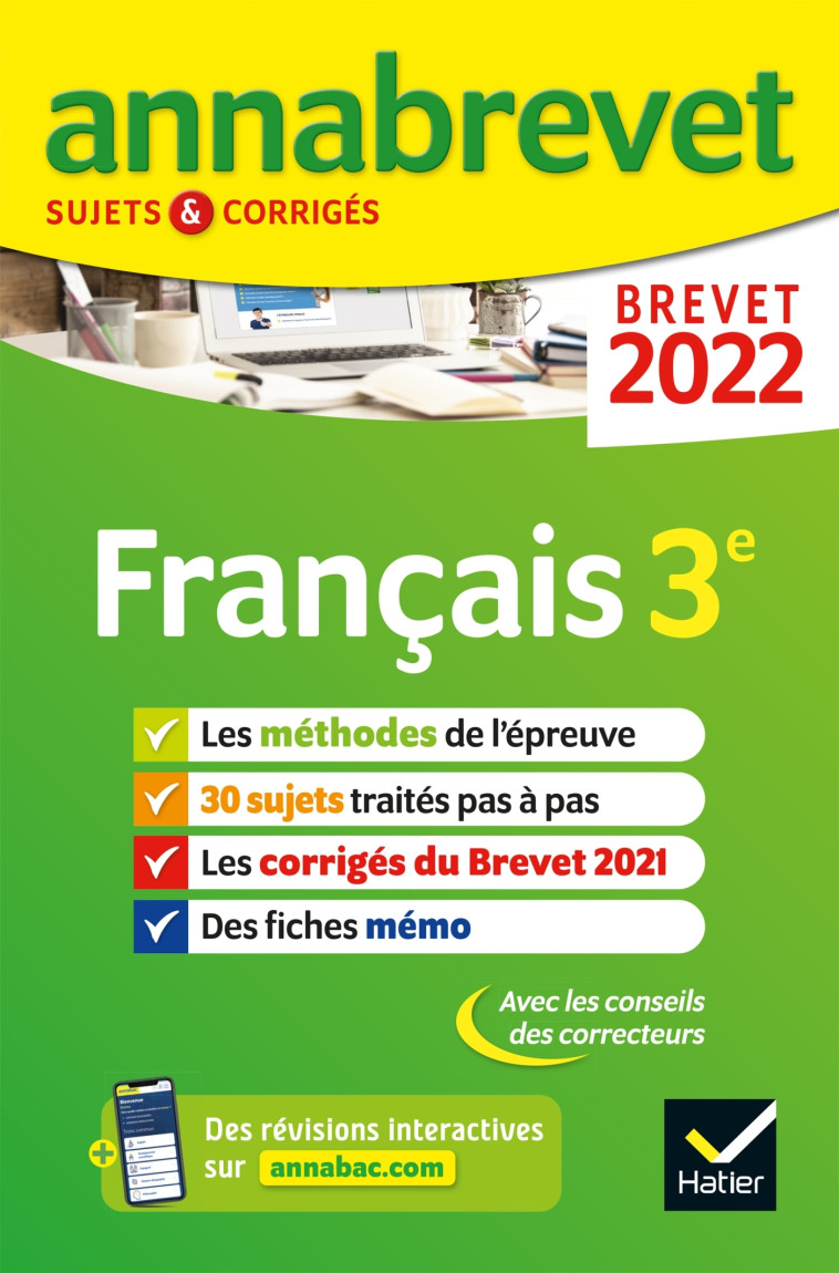 Annales du brevet Annabrevet 2022 Français 3e - Christine Formond - HATIER