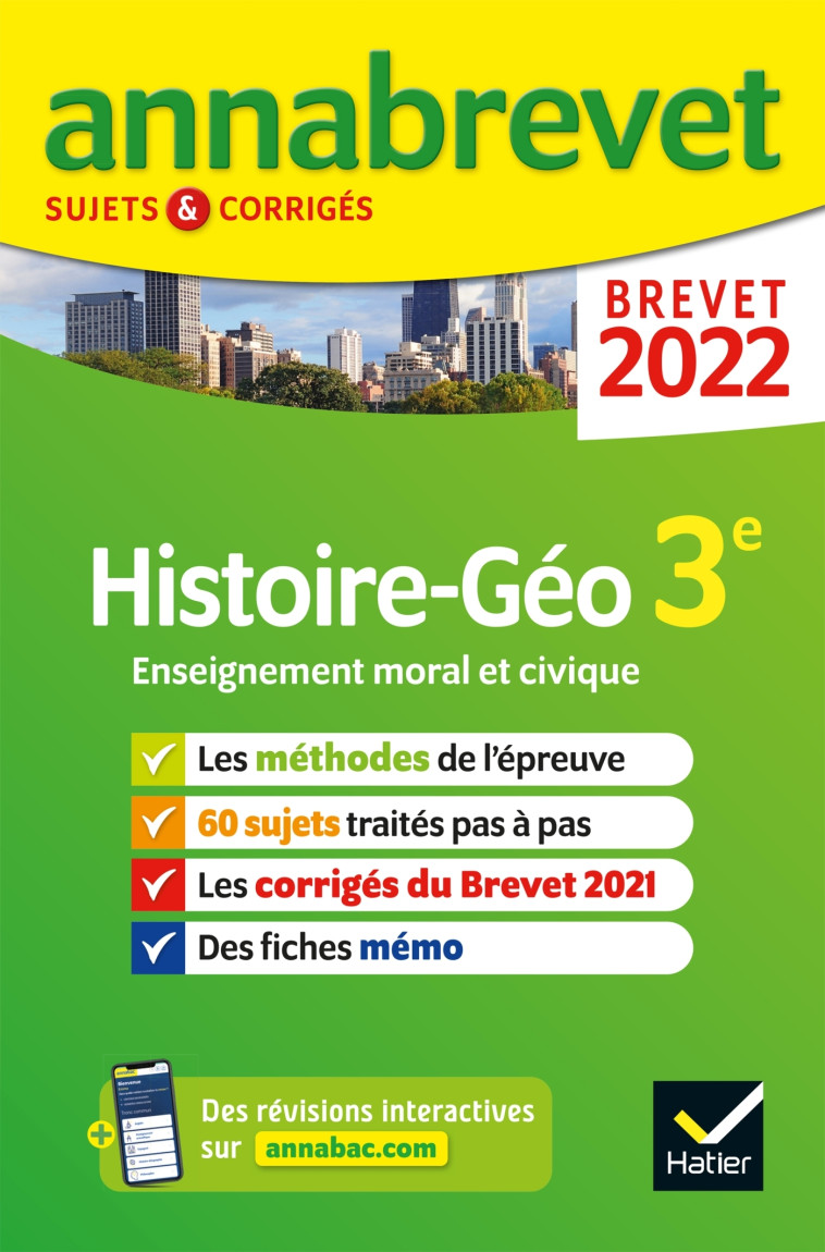 Annales du brevet Annabrevet 2022 Histoire-géographie EMC 3e - Christophe Clavel - HATIER