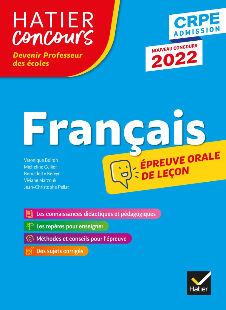 Français - CRPE 2022 - Epreuve orale d'admission - Philippe Dorange - HATIER