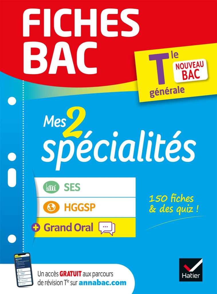 Fiches bac - Mes 2 spécialités Tle générale : SES, HGGSP & Grand Oral - Bac 2025 -   - HATIER