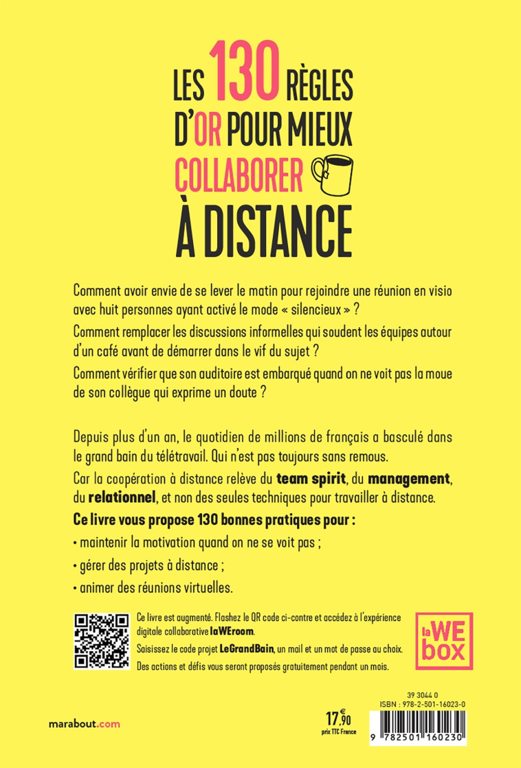 Les 130 règles d'or pour mieux collaborer à distance - Alexia Bernardy - MARABOUT