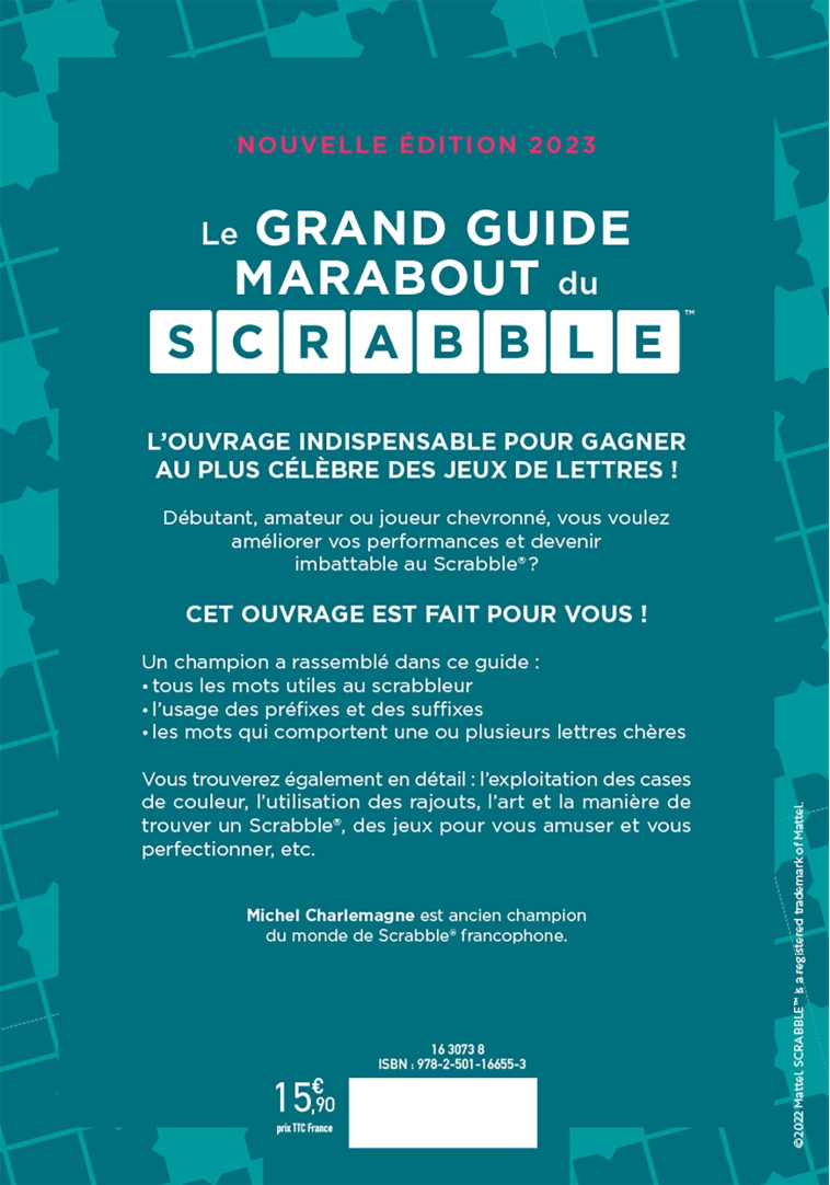 Le grand guide Marabout du Scrabble - Edition 2023 - Michel Charlemagne - MARABOUT