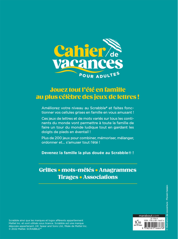 Le cahier de vacances pour adultes - Scrabble parents vs enfants -   - MARABOUT