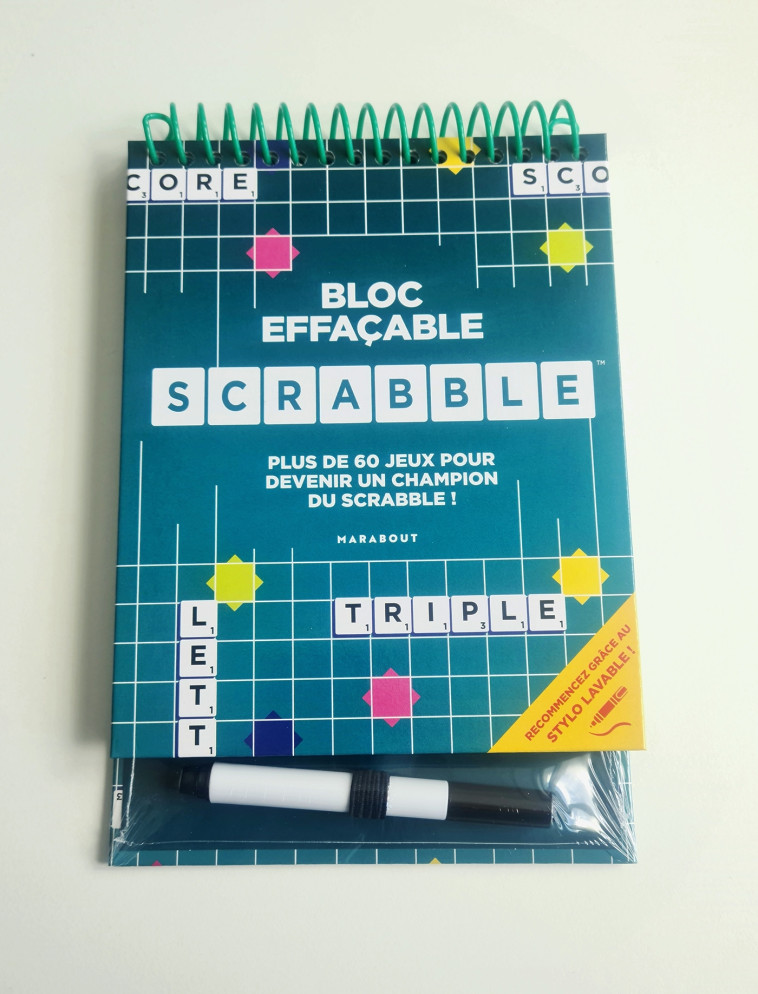 Bloc de jeux effacable - Scrabble -   - MARABOUT