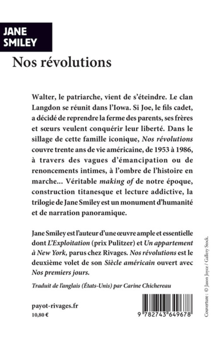 Nos révolutions - Jane Smiley - RIVAGES