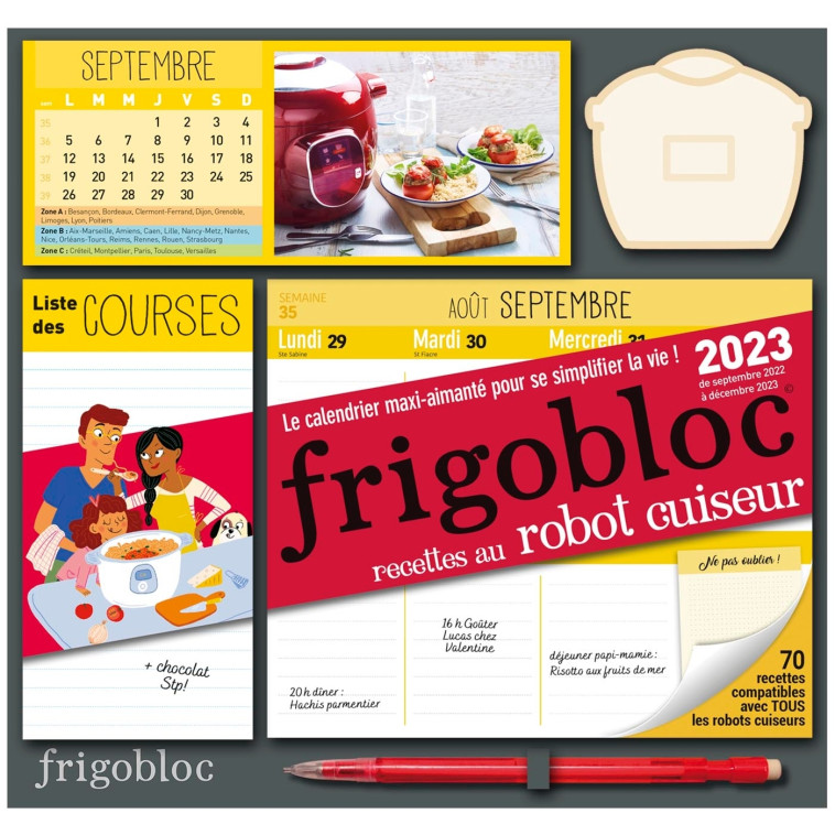 Frigobloc Hebdomadaire 2023 Robot cuiseur (de sept. 2022 à déc. 2023) -  Playbac Éditions - PLAY BAC