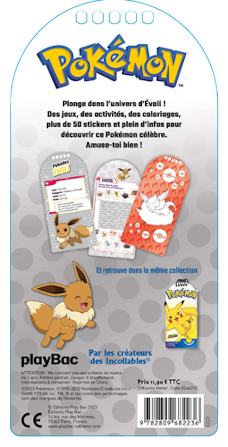 Pokémon - Mon carnet de jeux et d'activités avec stickers - Évoli -  Play Bac Éditions - PLAY BAC