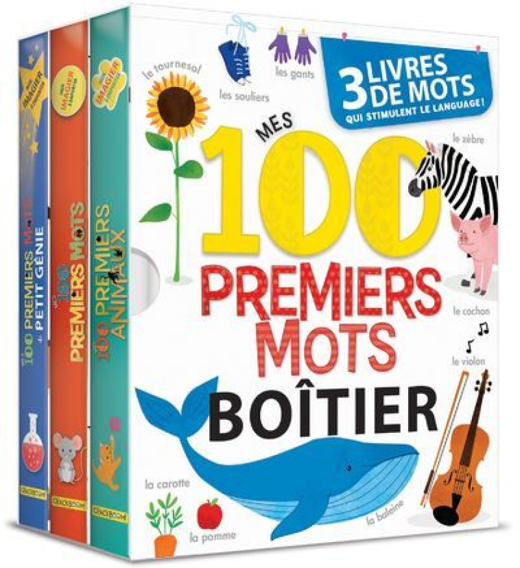 Boitier - Mes 100 premiers mots - 3 livres de mots - Anne Paradis - CRACKBOOM