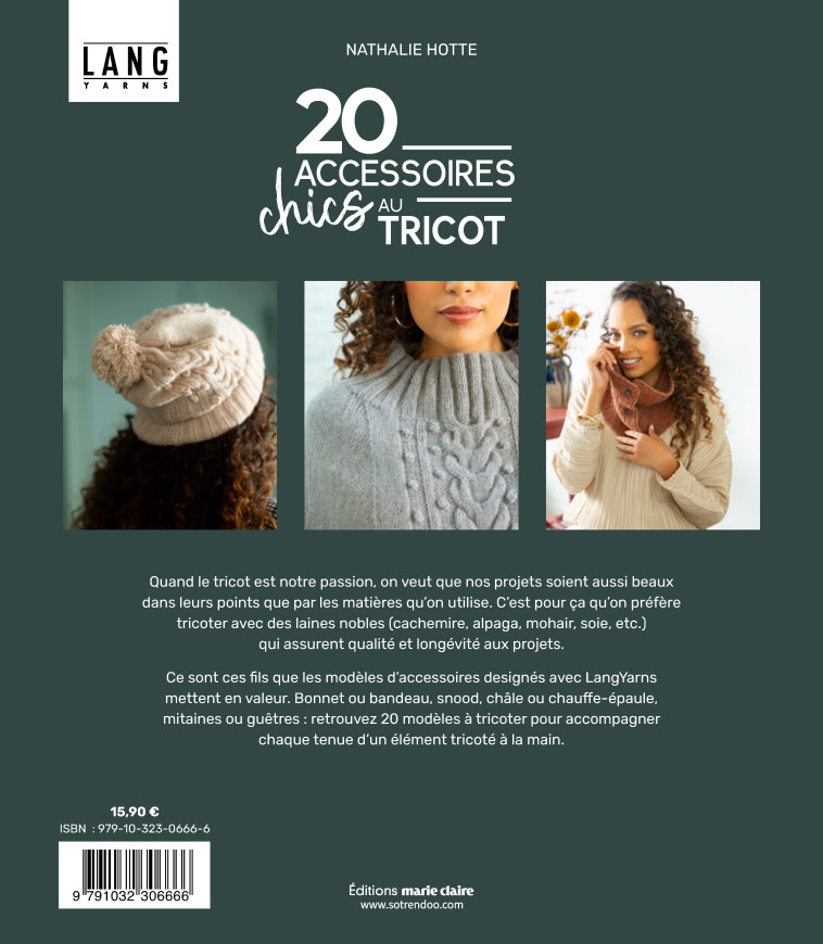 20 accessoires chics au tricot  - Yarns Lang - MARIE-CLAIRE