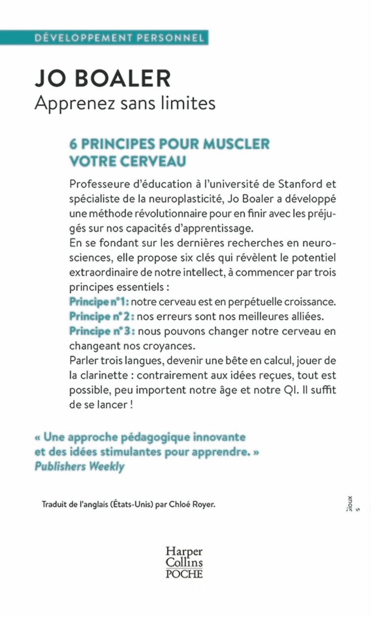 Apprenez sans limites - Jo Boaler - HARPERCOLLINS