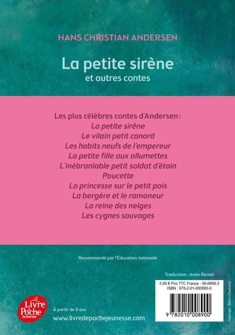 La petite sirène et autres contes - Texte intégral - Hans Christian Andersen - POCHE JEUNESSE