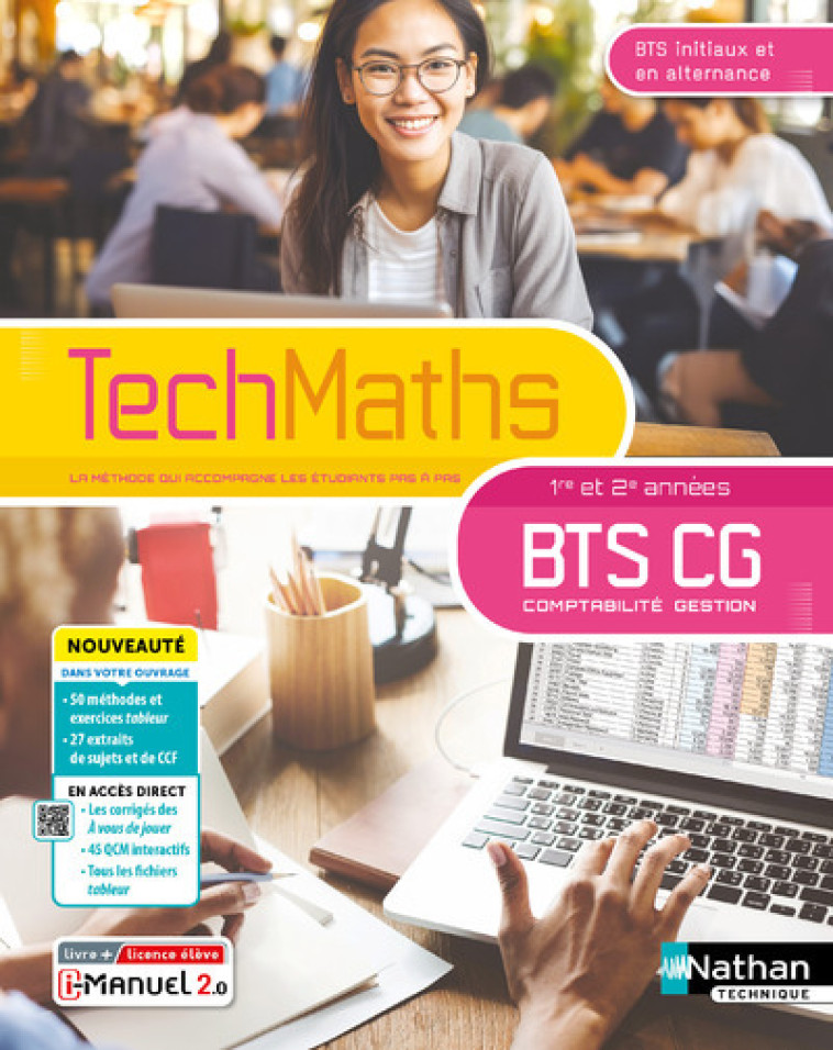 TechMaths - Maths BTS CG 1ère et 2ème années - 2024 - Manuel - élève - + iManuel - Isabelle Pazé - NATHAN