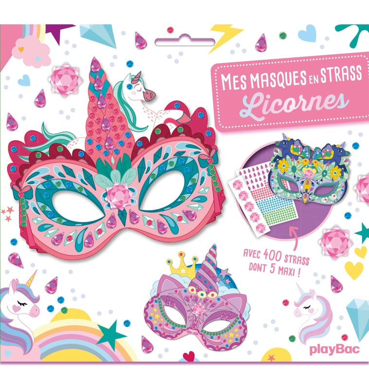 Mes masques en strass - Licornes -  Lili la Baleine - PLAY BAC