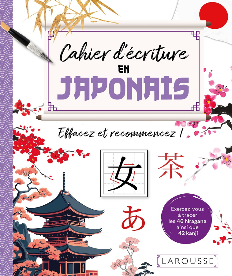 Cahier d'écriture en japonais - Effacez et recommencez ! -  Collectif - LAROUSSE