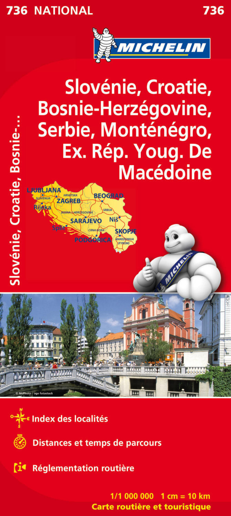 Carte Nationale Slovénie, Croatie, Bosnie-Herzégovine, Serbie, Monténégro, Ex. Rep. Youg. De Macédoi - XXX - MICHELIN