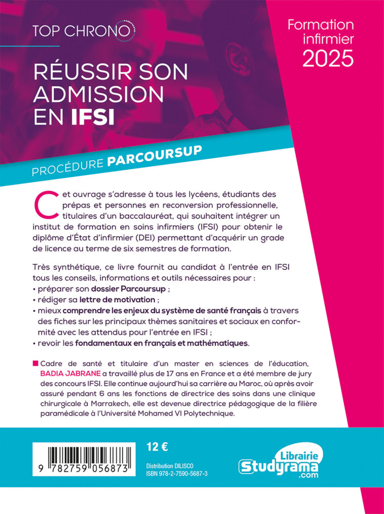 Réussir son admission en IFSI avec Parcoursup - Badia Jabrane - STUDYRAMA