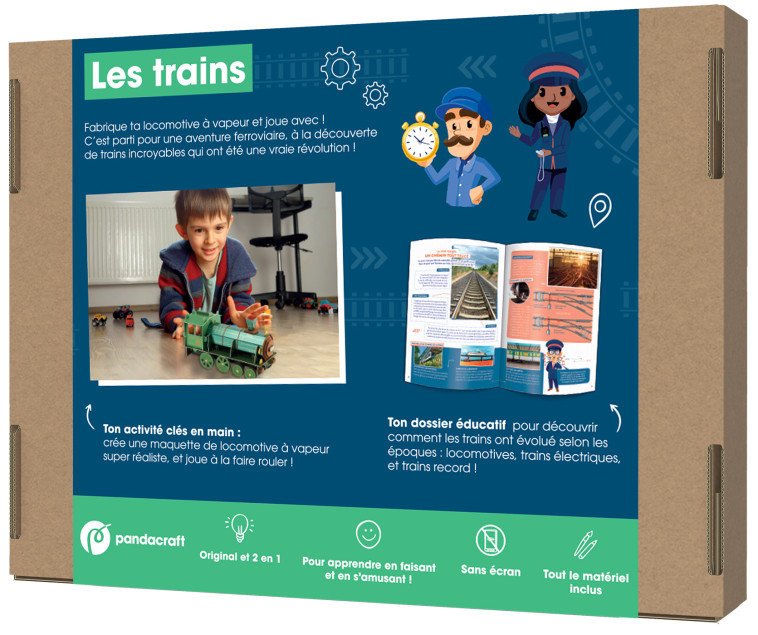 Les trains - Kit Pandacraft 8-12 ans - XXX - PANDACRAFT