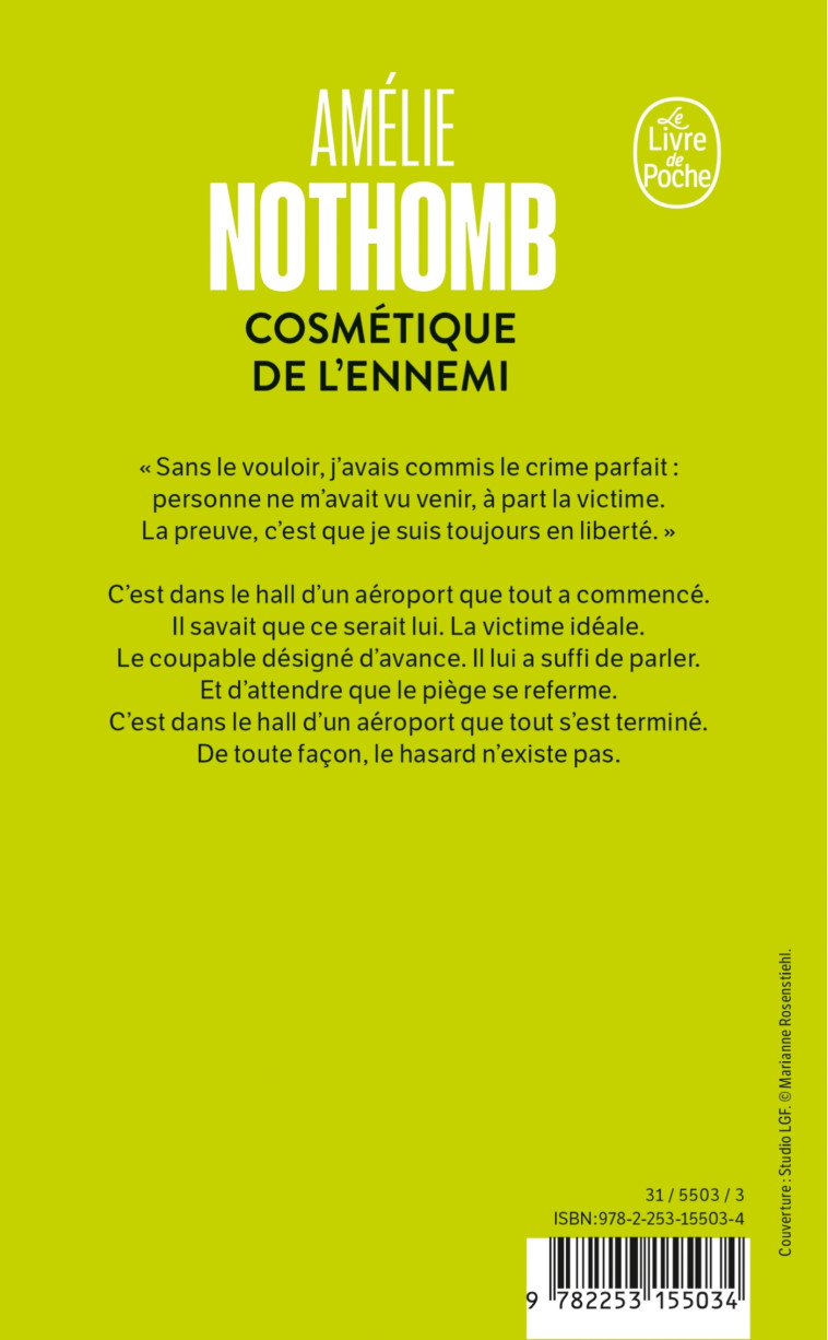 Cosmétique de l'ennemi - Amélie Nothomb - LGF